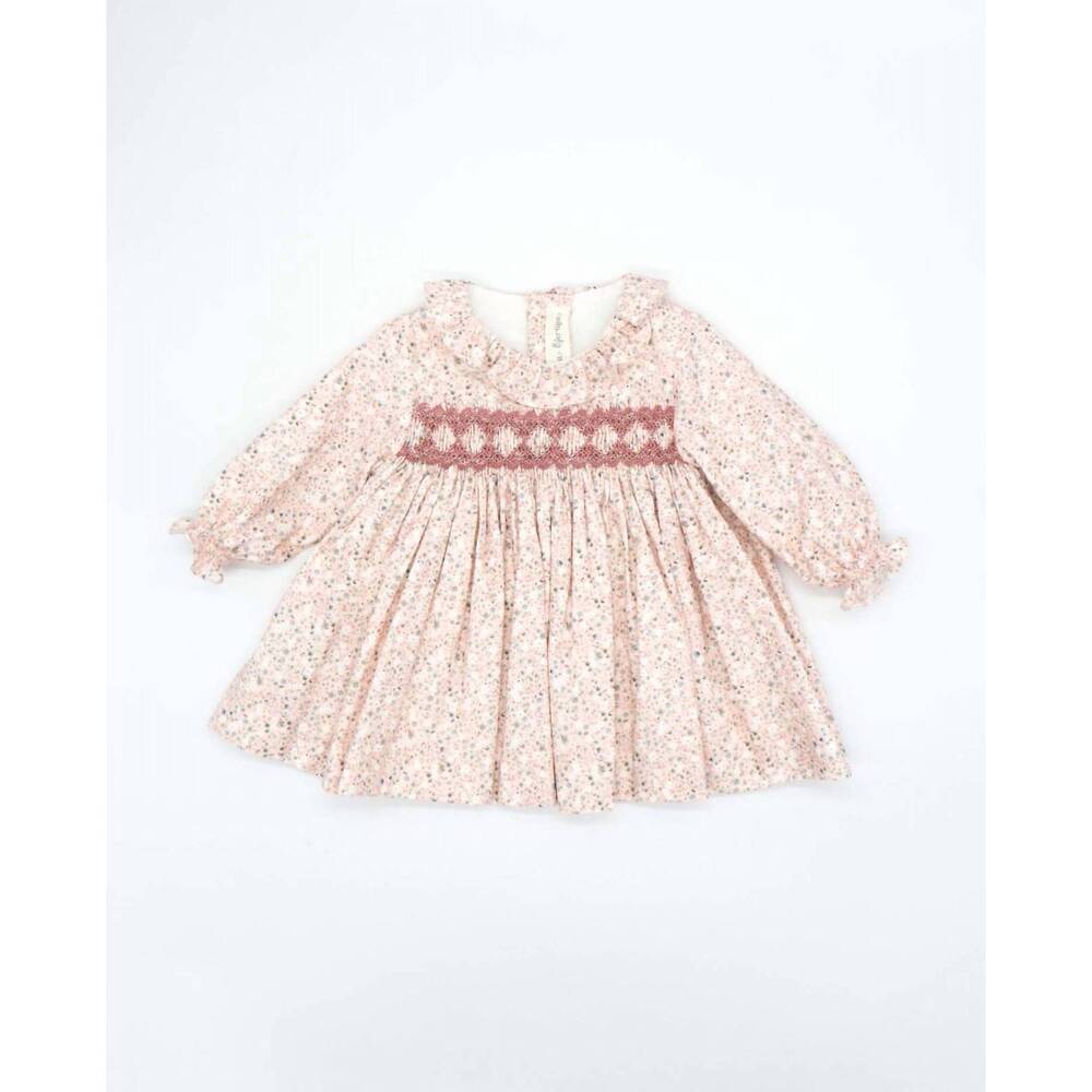 NEW FINA EJERIQUE girl's handsmocked flower dress in pink